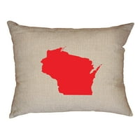 Wisconsin Red Republichan - Izborna silueta ukrasna listezna bacač jastuk jastuk sa umetanjem