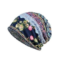 Wozhidaose Hats Unise Print Hat Ruffle Cancer Hat Beanie Scarf ovratnik turban Head omotač za omota