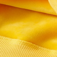Abtel Boys Duksevi Solid Color Pulover običan duks Boy Warm Party Fleece Hoodie Yellow