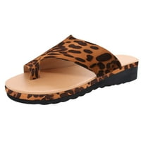 Sandale za žene Ljetni modni stanovi Leopard klinovi Otvorene cipele na plaži Rimljene papuče Sandale