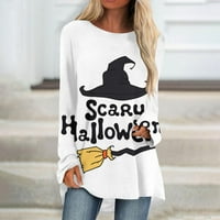Ženska majica na dugih rukava za dugih rukava Halloween Print Top