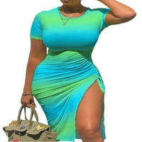 Grianlook Ženske tunike Haljine s kratkim rukavima Summer Beach Sandress Solid Color midi haljina dame