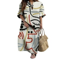 Capreze Women Geometric Maxi Haljine Seksi cvjetni ispis duga haljina ljeta ljeto plaža