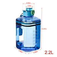 2.2L 74.4oz Sportska boca za vodu, prenosiva šolja za vodu za putovanja i teretanu, prozirni čajnik