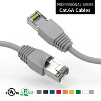 75ft CAT6A zaštićena Ethernet mreža podignuta kabl sive, pakovanje