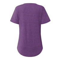 Ženski vrhovi ženske modne ljetne V izrez Tassel patentni zatvarač Čvrsta boja kratkih rukava majica