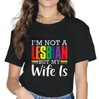 'M nije lezbijska žena modni kratki rukav ležerni okrugli vrat lezbijke Pride poklon majica