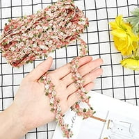 Yards Flower Trim vrpca Cherry Color Flower DIY čipka Appique Šiveno šivanje rubne obloge za vjenčanice