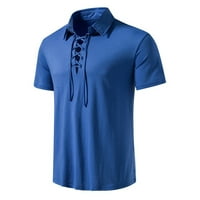 Muškarci Ljetni casual obični majica kratkih rukava na vrhu ovratnika na vrhu mišićne majice
