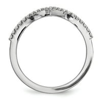 14k bijeli zlatni prsten za prsten Dijamantno okruglo kamena montaža, veličine 8