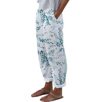 Aufmer klirence za žene povlačenje na traper caprisu casual cvjetne tiskane struke duge hlače sa džepom