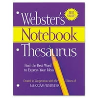 Merriam Webster Notebook Thesaurus, udar u tri rupe, meke korice, stranice