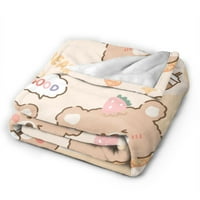 Douzhe Ultra-Soft Micro Fleece lagana flanelova pokrivač, crtani medvjed sladak životinjski tisak ugodno