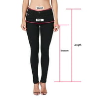 Tajice za žene Žene Yoga Fleece obložene gamaše meke visoke struk mršave gaćice crna jedna veličina