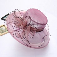 Farfis Elegant Lady Wide Brim cvijet sunčeva šešir za žene Vjenčana čajna stranačka putnička kapa
