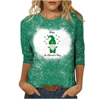 Dnevna košulja Svetog Patrika za ženske slatke majice moda St. Patrickov dan labav majica s rukavima