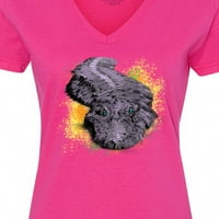 Inktastična šarena lurking gator ženska majica V-izrez
