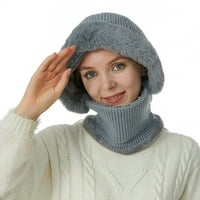 Haxmnou Žene pune boje pletene šešir Škal za šljive ušima