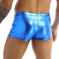 Muški metalni bokseri Donje rublje Shiny boxer kratke hlače od plaže odjeće za plivanje plavi m