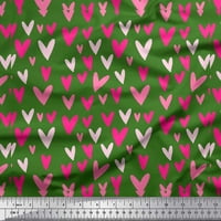 Soimoi Zelena pamučna proizvodna tkanina ružičasta tkanina za srce