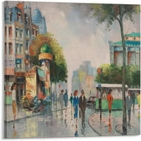 Posteri nakon pijace za kišu Pariz Avenue Tramvajska ulica Cityscape Wall Art Platno Ispis za dnevni