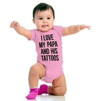 Volite moju tatu i njegove tetovaže romper dječake ili djevojke dječje dječje brine za brisanje 12m