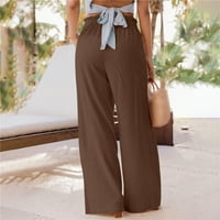Pedort Ženske hlače Ležerne prilike ženske ljetne hlače sa velikim visokim strukom Uredske radne pantalone