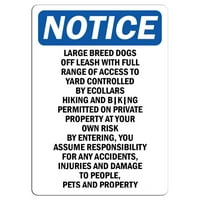 Prometni znakovi - Obavijest - Veliki pasmini psi od povodca sa punim asortimanom Znak aluminijumski
