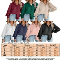 Woobling dame vrhovi bluza za vrat Elegantne košulje Žene Ležerne prilike radne tuničke košulje Crne