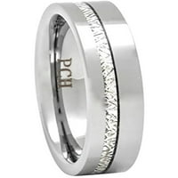 Meteoritni prsten Tungsten Carbide Comfort Fit Muns Wedding Band Tanka traka Visoki poljski
