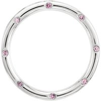 Sterling srebrni polirani ružičasti emajlirani cvjetni prsten