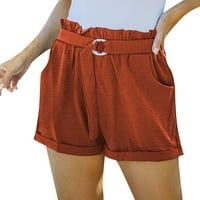 Cotonie Womens Ljetne kratke hlače sa remenom visokog struka casual gaćica na plaži slatke kratke hlače