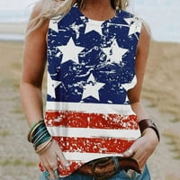 Dabuliu ženske 4. srpnja tenkovi za vrat moda plus veličina američke košulje bez rukava patriotsko-dnevna majica