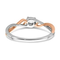 Čvrsta 14k bijeli zlatni dijamantski dijamantski zaručnički prsten veličine 7