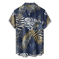 FSQJGQ muške havajske majice kratkih rukava 3D tiskani gumb dolje ljetni plažni košulje na vrhu muške