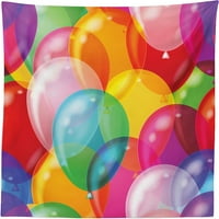 Crtani stolnjak, šarena ilustracija radostan sažetaka slavnih balona uzorka rođendan tema zabava, pravokutni
