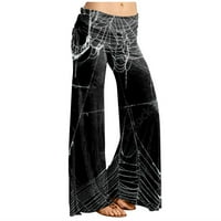 Ženska modna Halloween Print casual pantalone sa pukotinama širine nogu