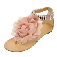 Sandale za čišćenje babdebule, Ljetne žene ravne žice sa sandale za cipele s cvijećem cipele s cvijećem