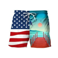 Hanas Muške hlače Muška modna dana za neovisnost Odštampana Havajska plaža Fit Sport Casual Hotsa hlače