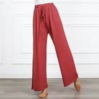 Ženske paštake hlače zasniva visoke struke labave boje joga hlače za žene hlače s punim bojama pantalone za spavanje