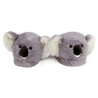 Fuzzy koala papuče - Fluffy siva za odrasle unise jednu veličinu venski