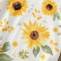 Odieerbi Baby Warm Bag Todler Kids Girls Ljetni suncokret uzorak Outfit Bowear za spavanje Žuta