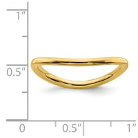 Bijeli sterling srebrni prsten na izrazu Polirani val zlatne ploče