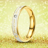 Kiplyki Veleprodaja kristalnog prstena od nehrđajućeg čelika za muškarce i žene modni par prsten