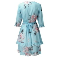 Haljina za žene Ljeto V izrez Pol pola rukava mini kratke haljine Vestidos