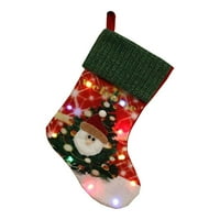 Božićni santa Claus Snowman Elk poklon torba u obliku čarape sa LED lampom