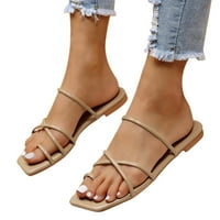 Žene Flip Flops Square Strap sandale Sandale sa sandale Vilične modne papuče Papuče otvorene nožne cipele