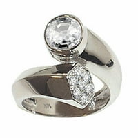 Tommaso dizajn originalni bijeli topaz prsten u kT bijeloj zlatnoj veličini za odrasle