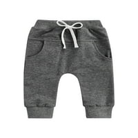Izhanske novorođene dječake kauzalne pantalone hlače boje elastična struka crtača obični labavi fit
