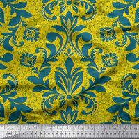 Soimoi Yellow Velvet tkanina vektorska dizajn Damask otisnuta zanatska tkanina od dvorišta široka